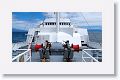 Looking at the bridge from the bow of the Endeavour as we cross the Bolivar Channel and head to Ecuador Volcano on Isabela, the largest island in the Galapagos